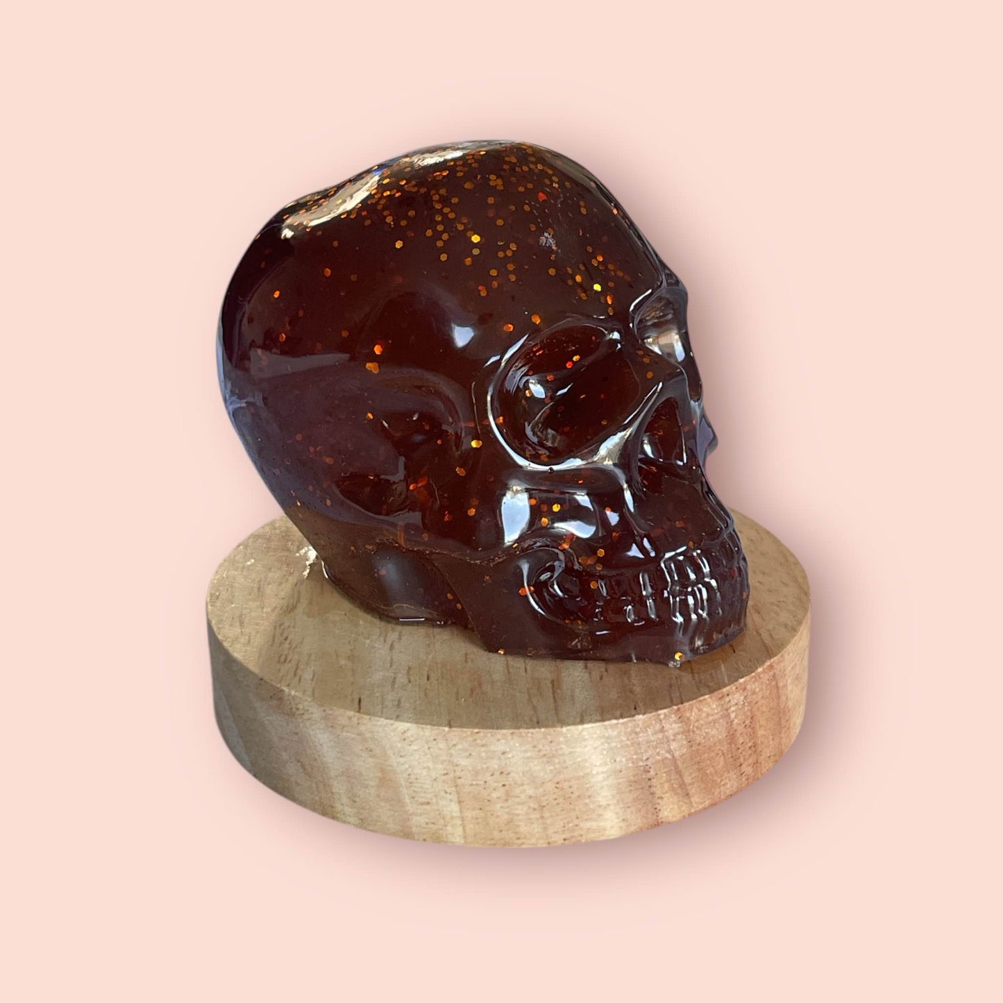 Celestial Sparkle - Handcrafted Resin Skull Lamp