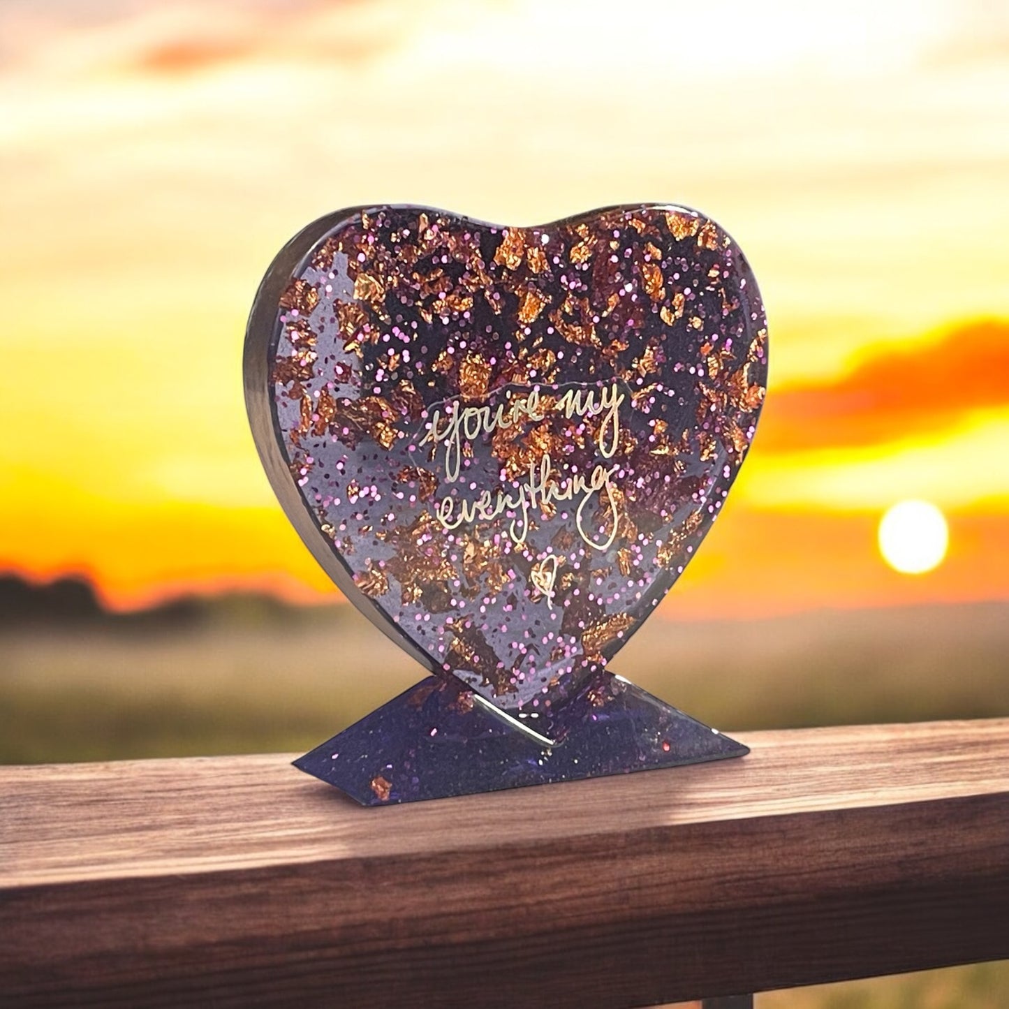 Heart-Shaped Glitter Resin Keepsakes