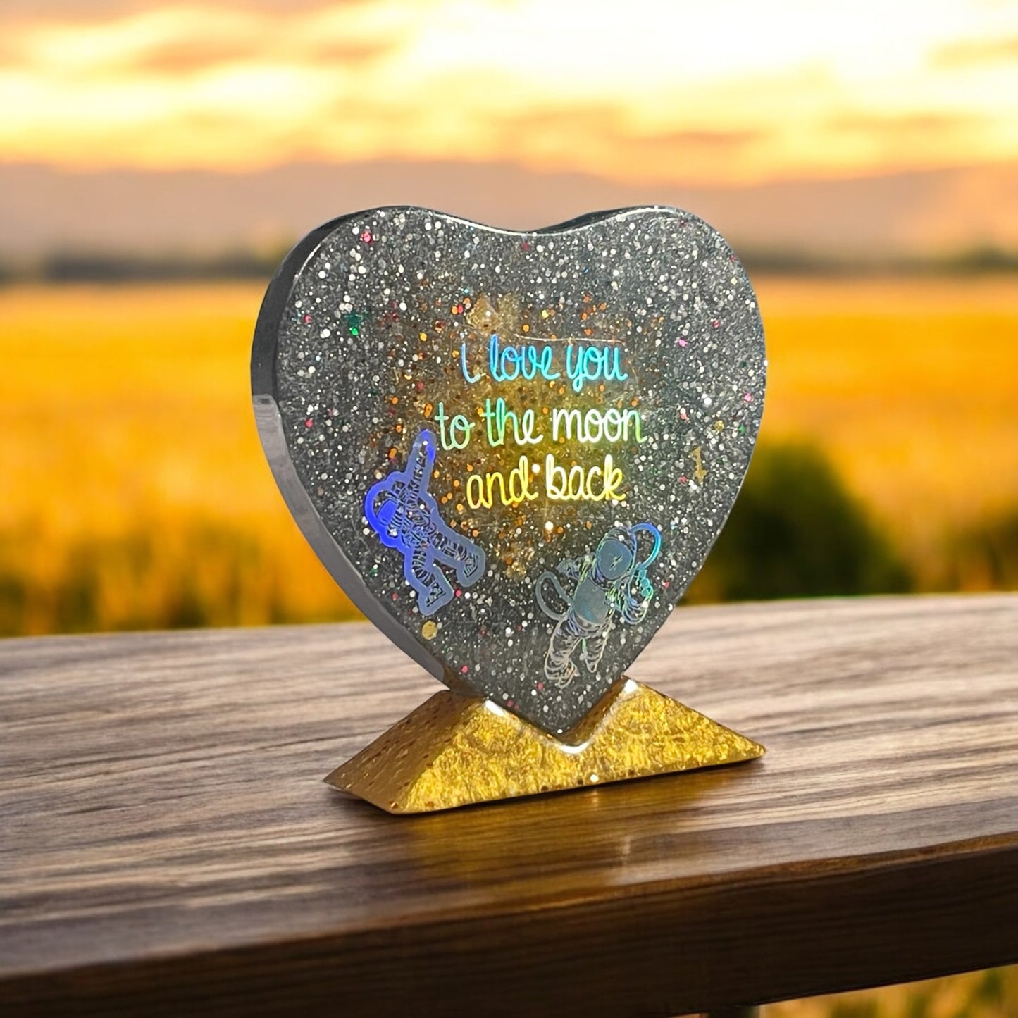 Heart-Shaped Glitter Resin Keepsakes