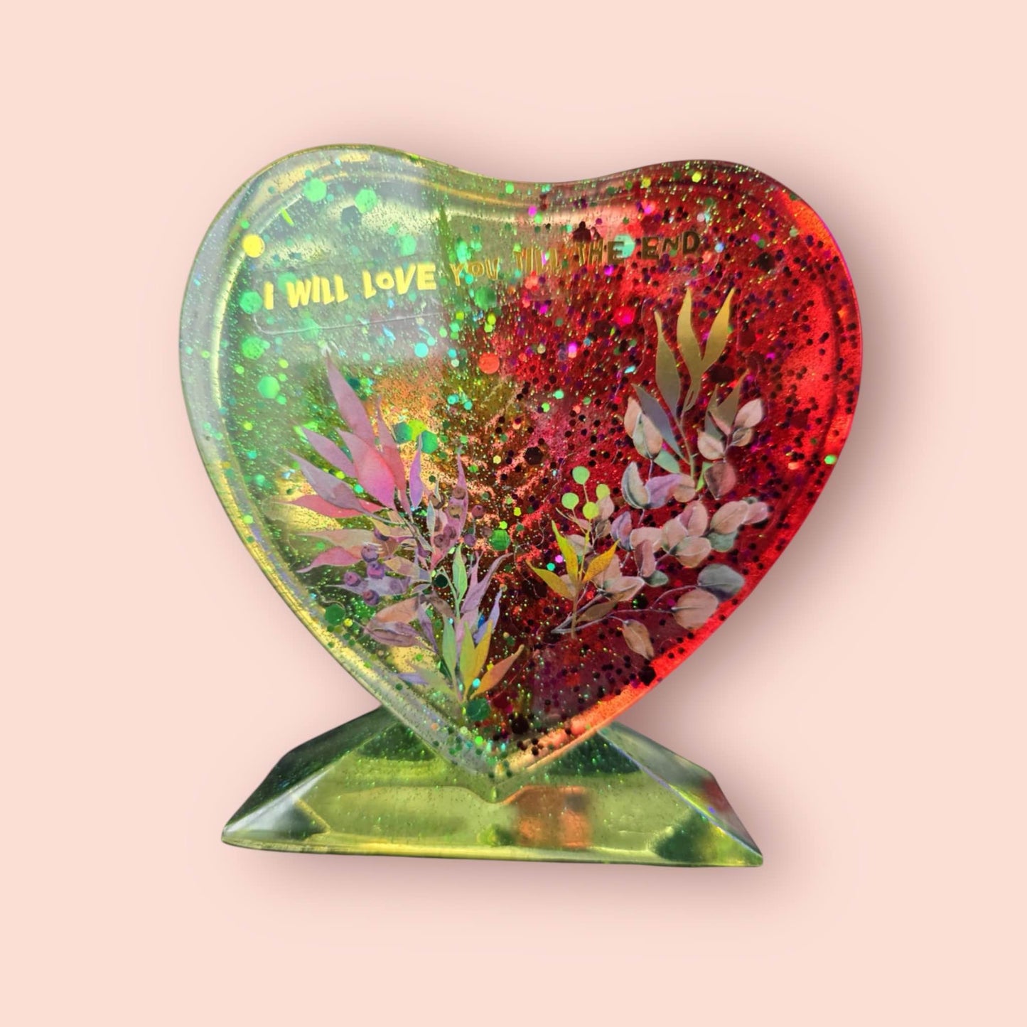 Heart-Shaped Glitter Resin Keepsakes